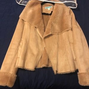 Light brown faux fur jacket